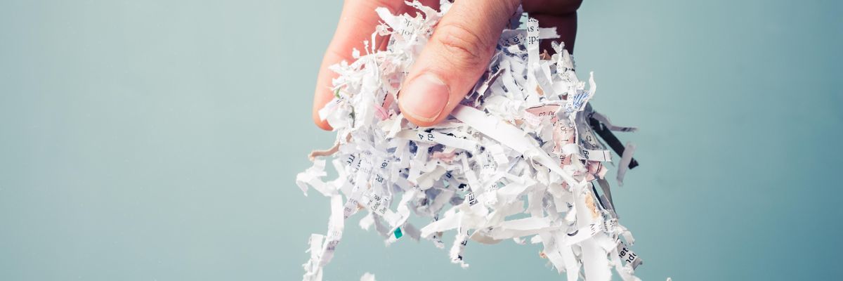 Photo of  shredded paper
