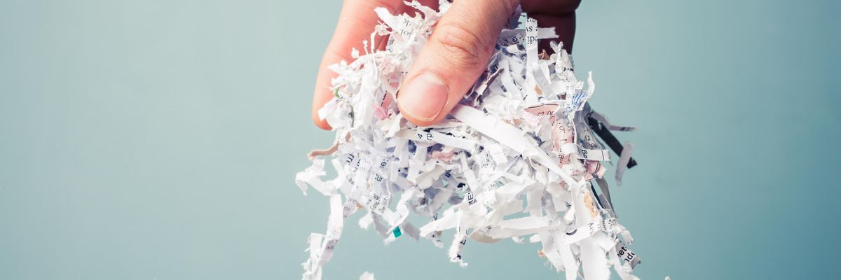 Photo of shredded paper