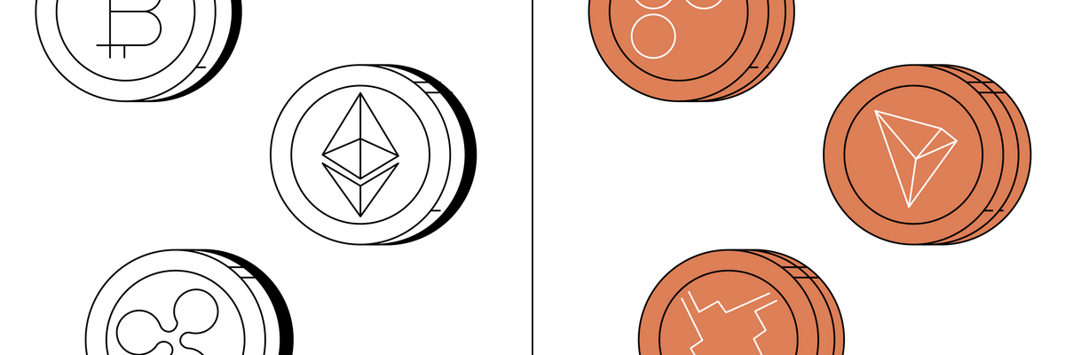 Depiction of Cryptocurrencies vs. Tokens