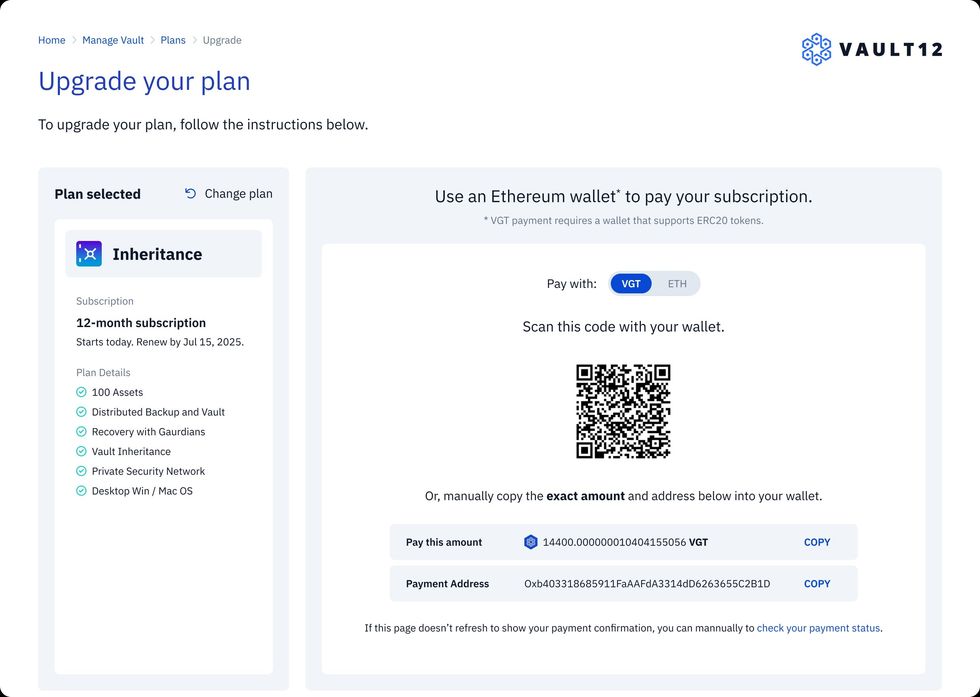 Image showing amount due, along with payment code and address
