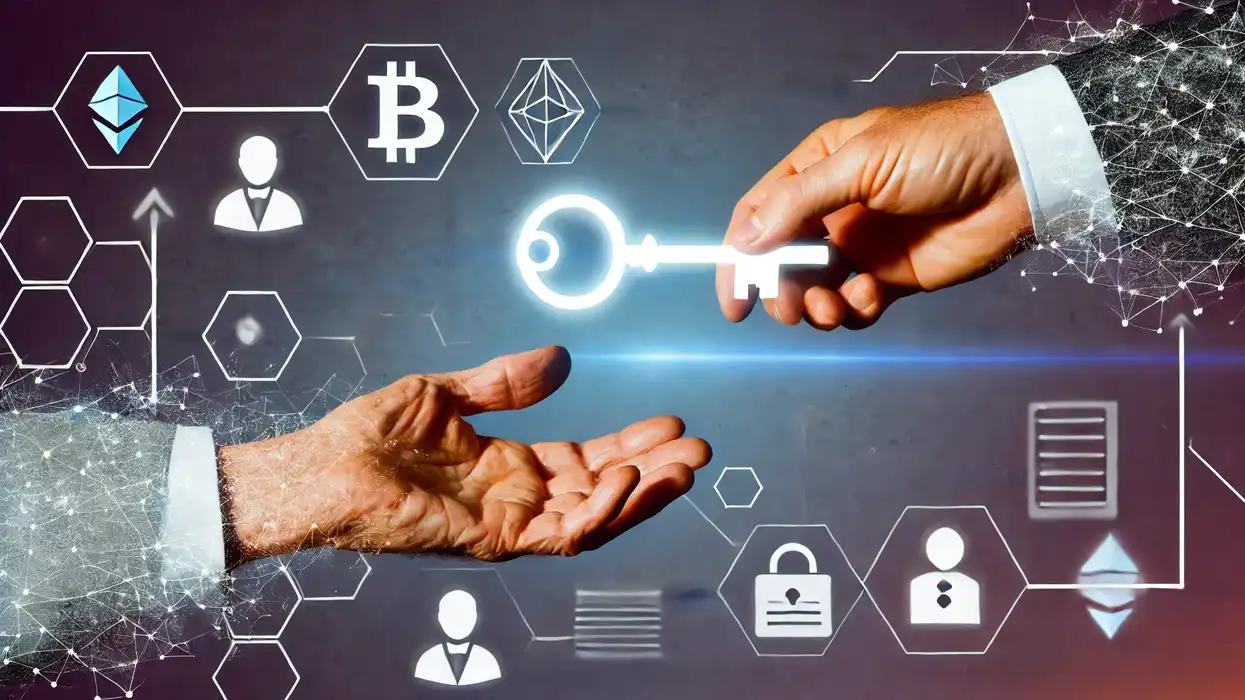 2024 Bank of America Private Bank Study, focusing on inheritance trends and the role of digital assets. They symbolize generational wealth transfer, incorporating elements like cryptocurrency and estate planning.