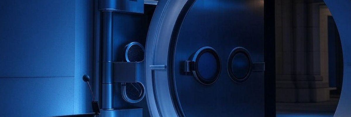Image of Vault with multiple layers of security including voice