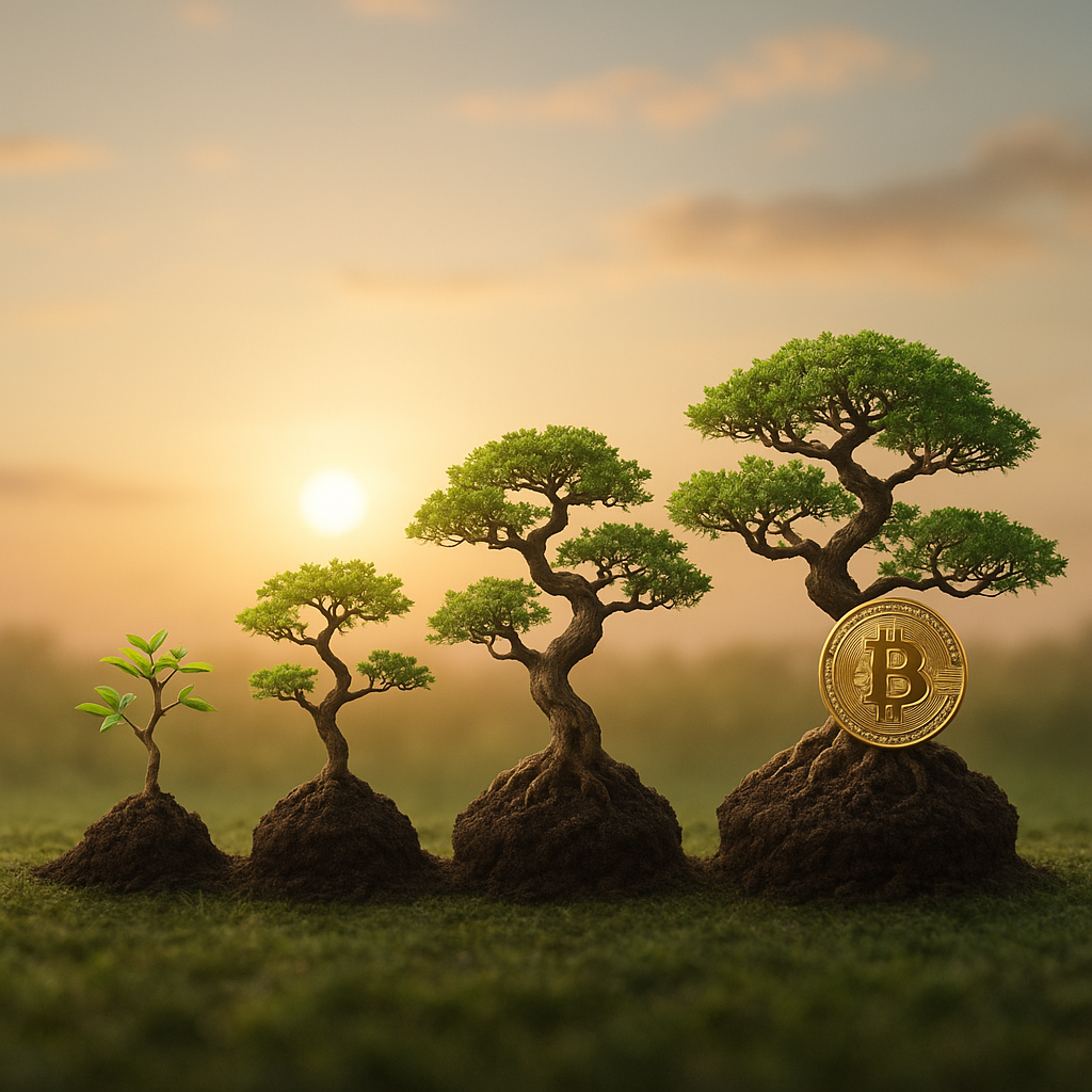 Bonsai saplings growing