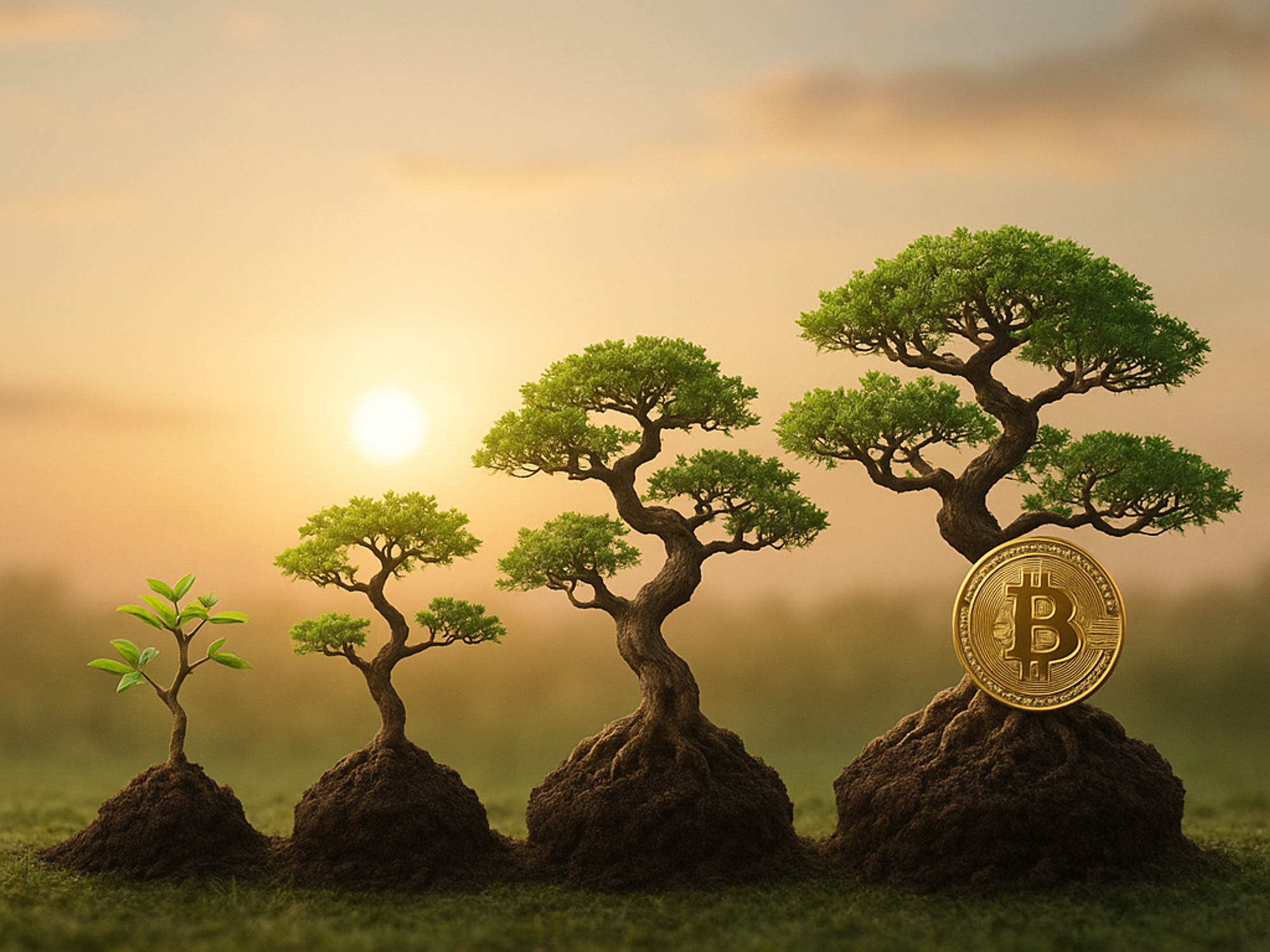 Bonsai saplings growing