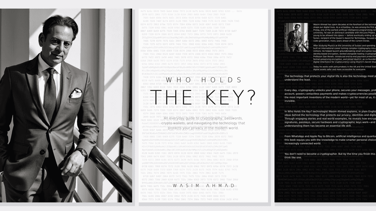 Author, next to book cover