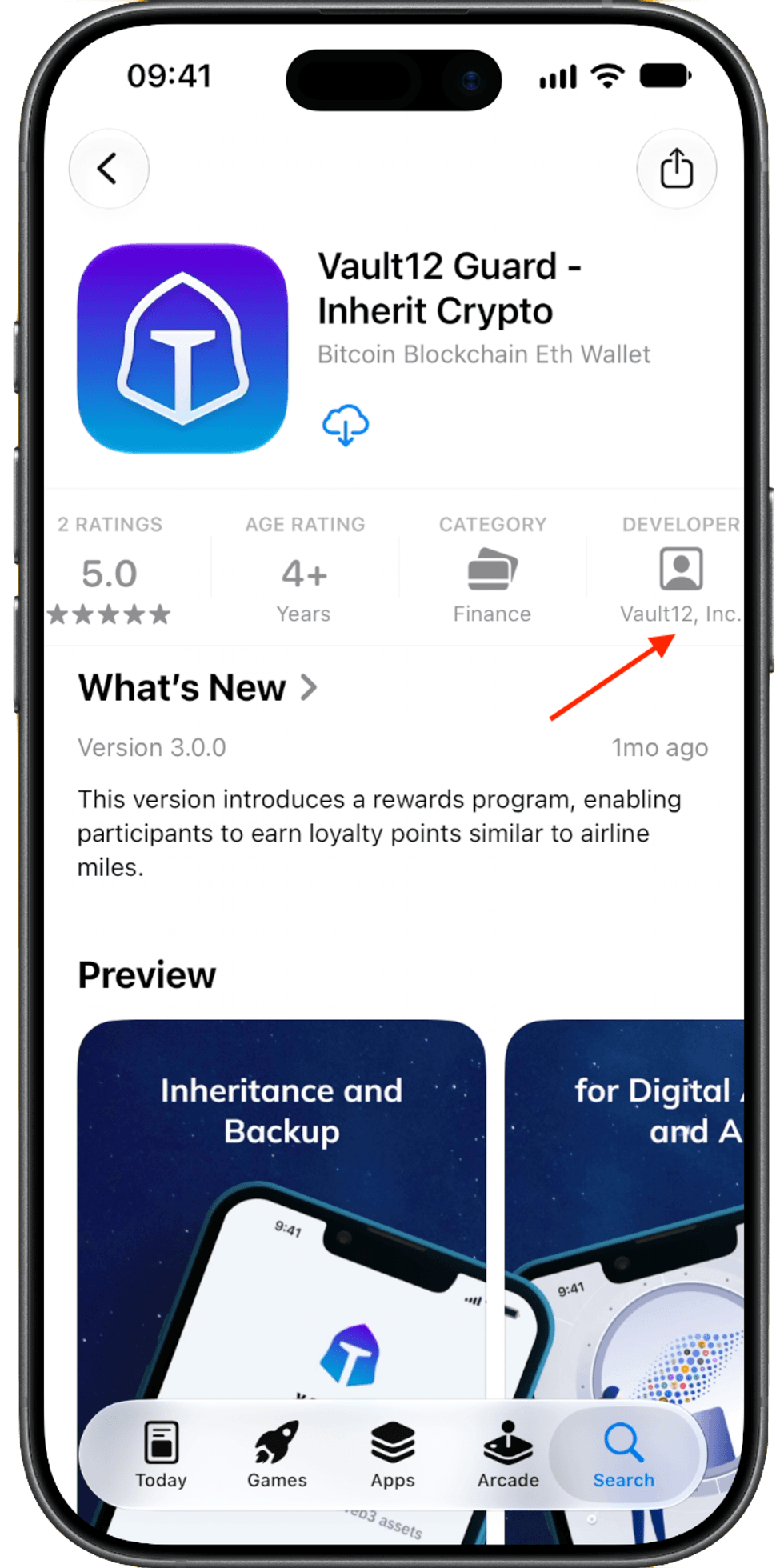 Vault12 Guard app in the App Store