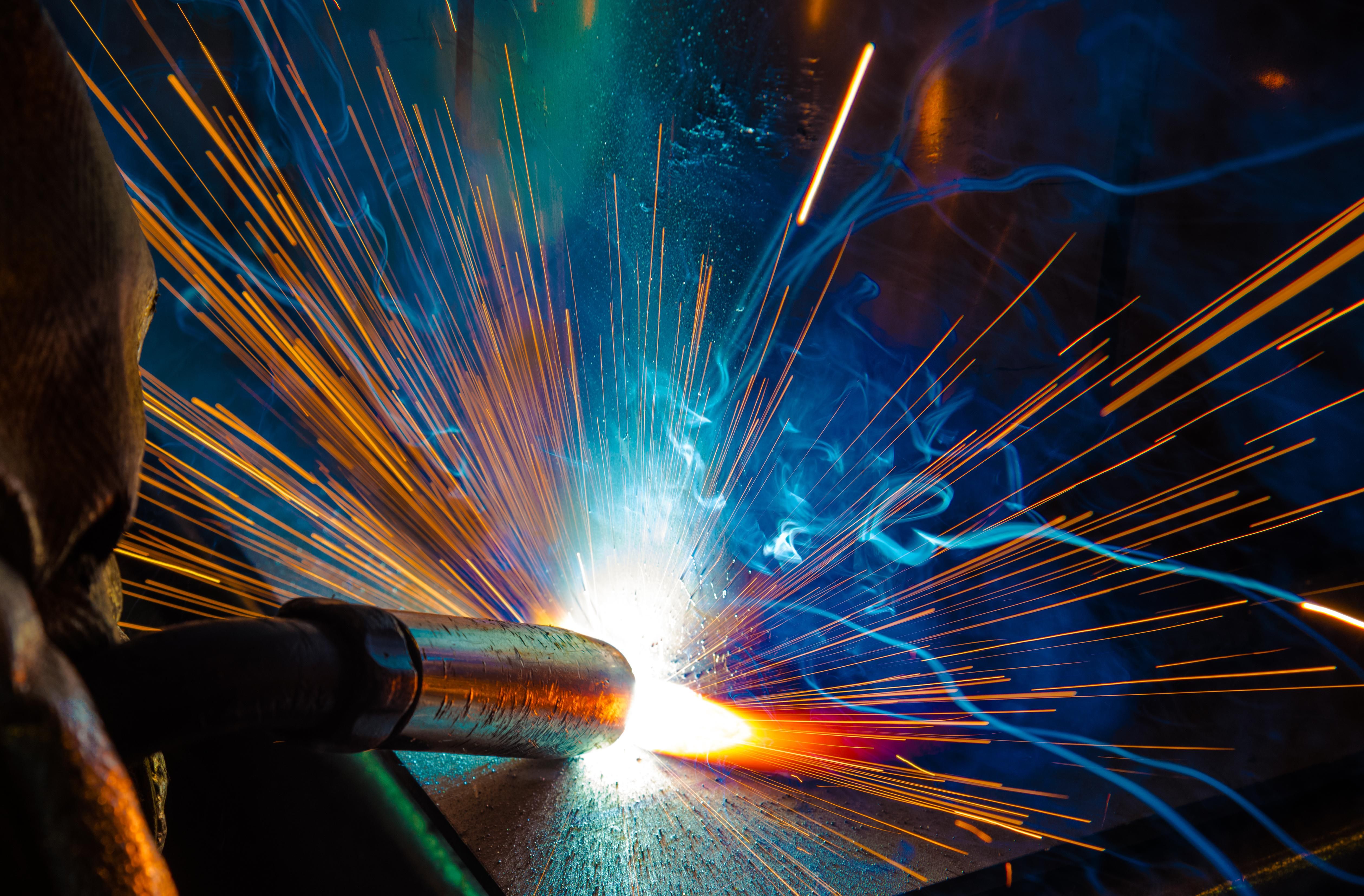 Blowtorch on steel