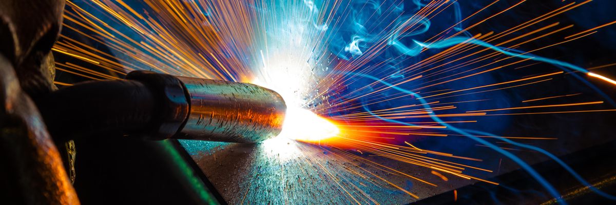 Blowtorch on steel