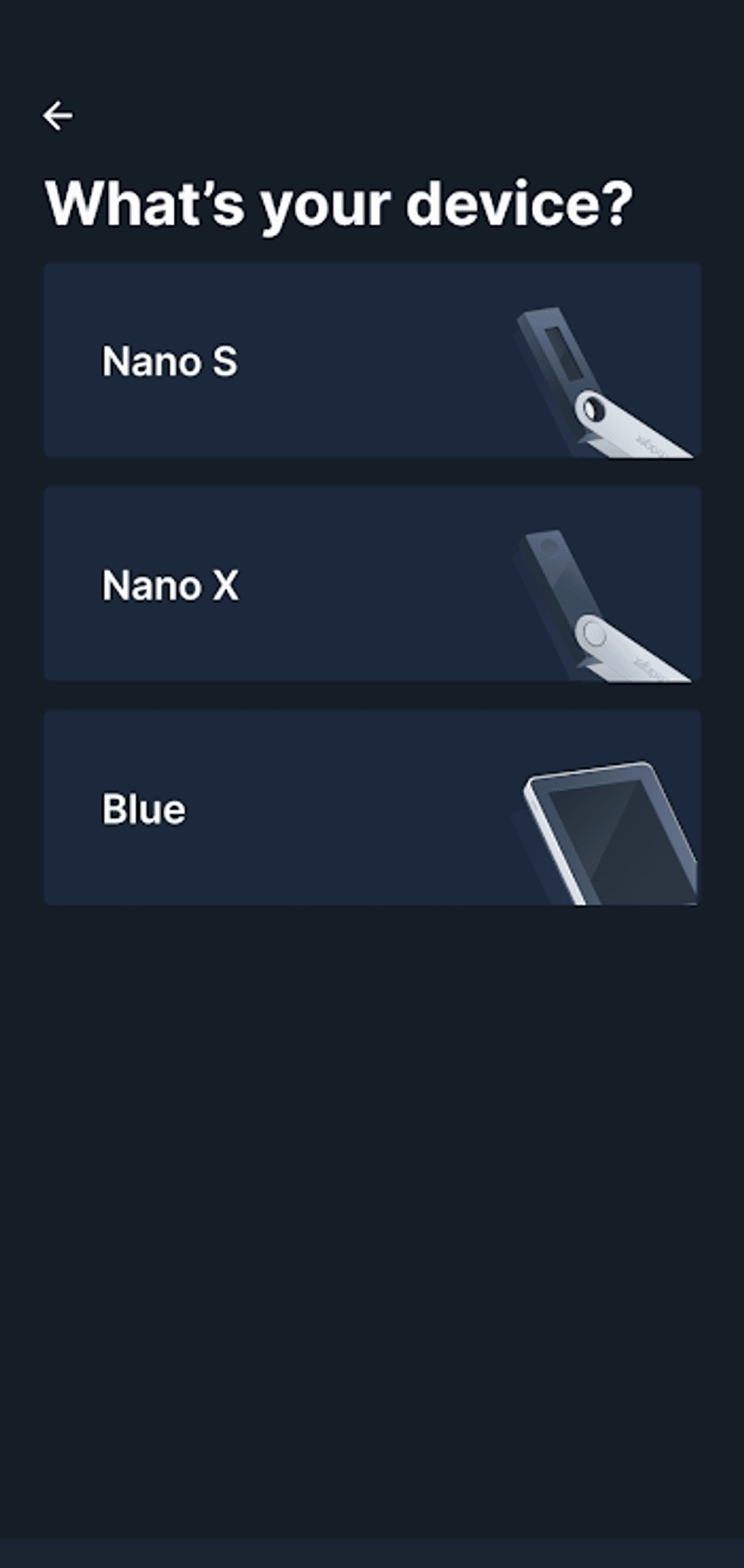 Ledger App select your device