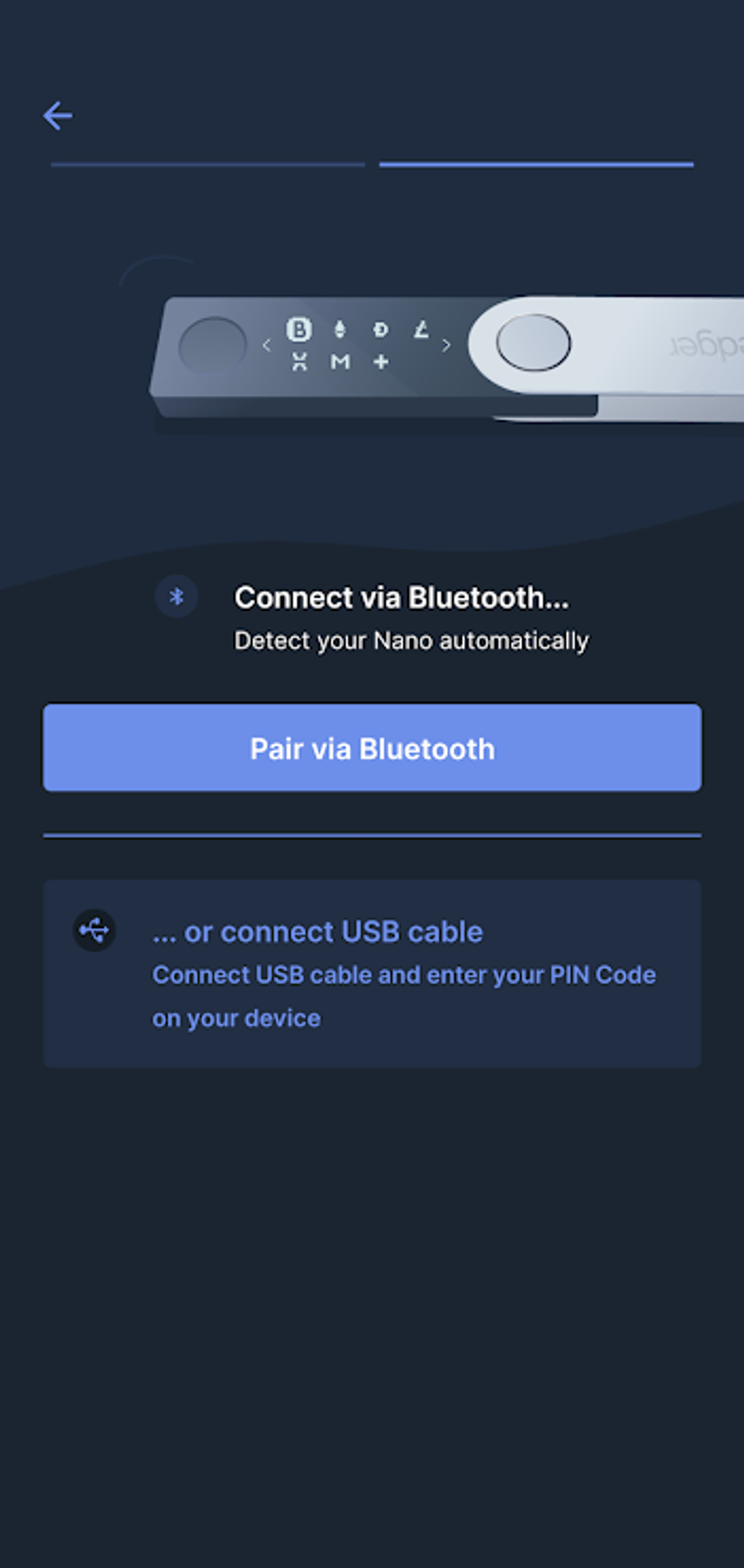 Ledger Live Pair via Bluetooth