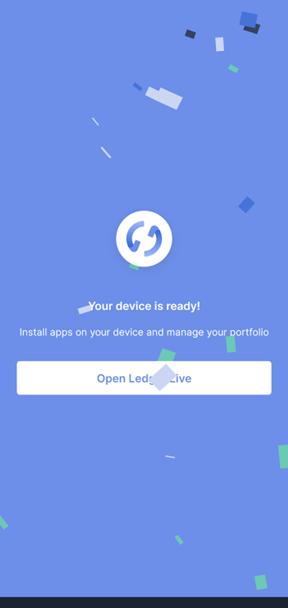Ledger Live device is ready