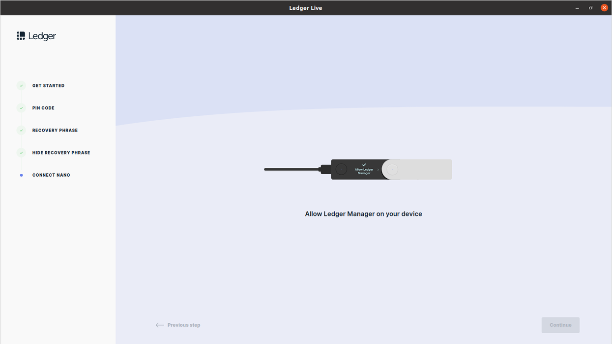 Pairing Nano X with Ledger Live on desktop