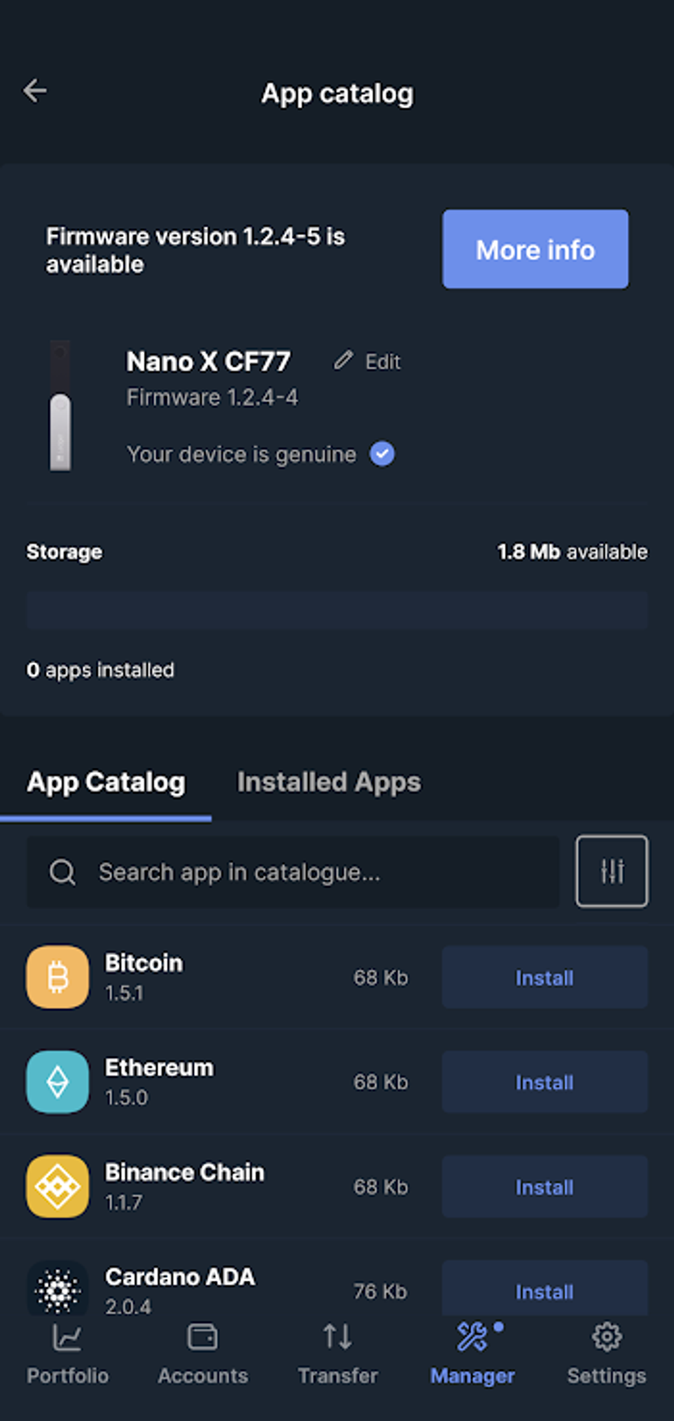 Firmware updates through Ledger Live