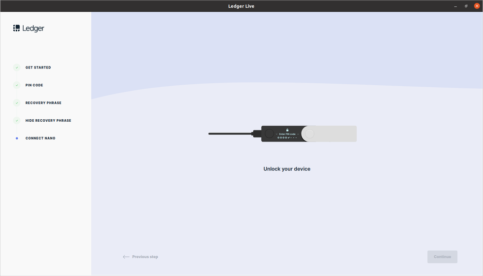 Pairing Nano X with Ledger Live on desktop