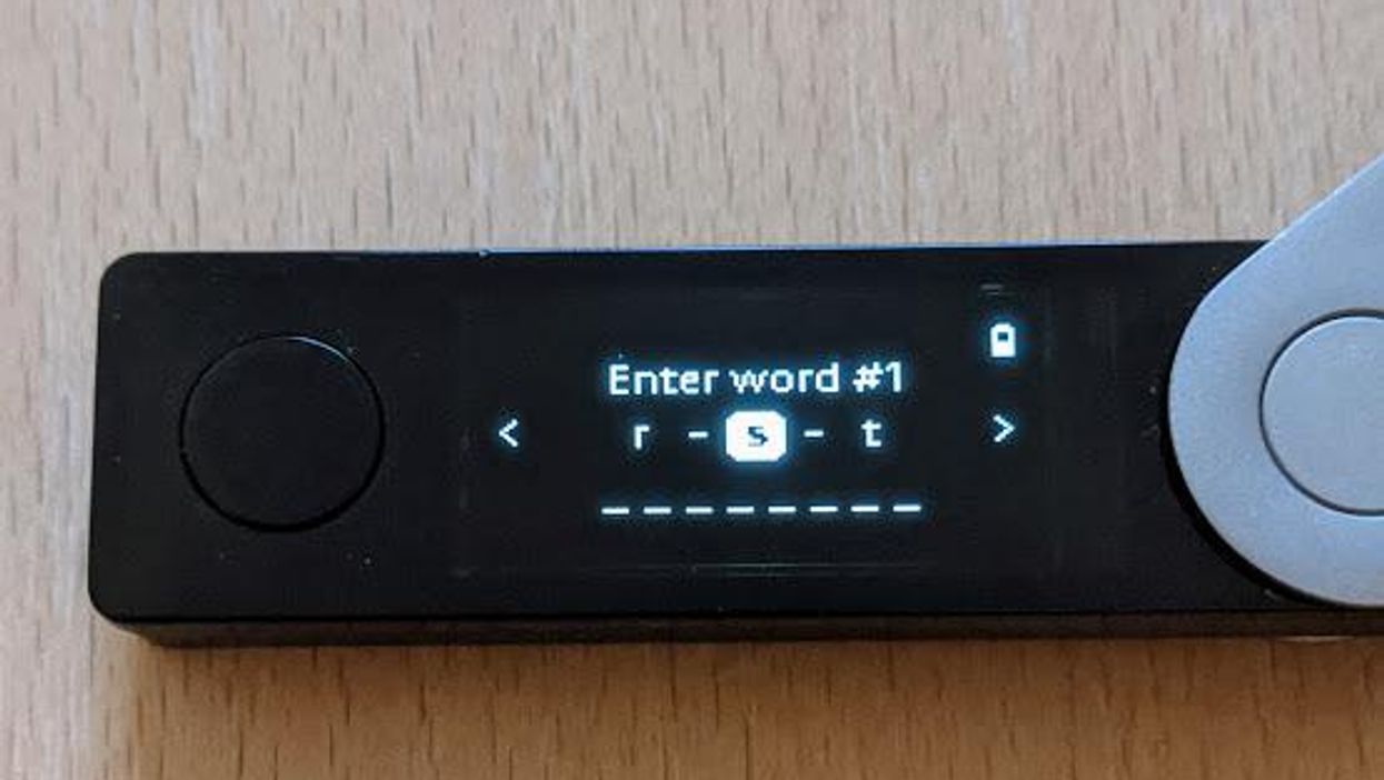 Ledger Nano X enter word 1