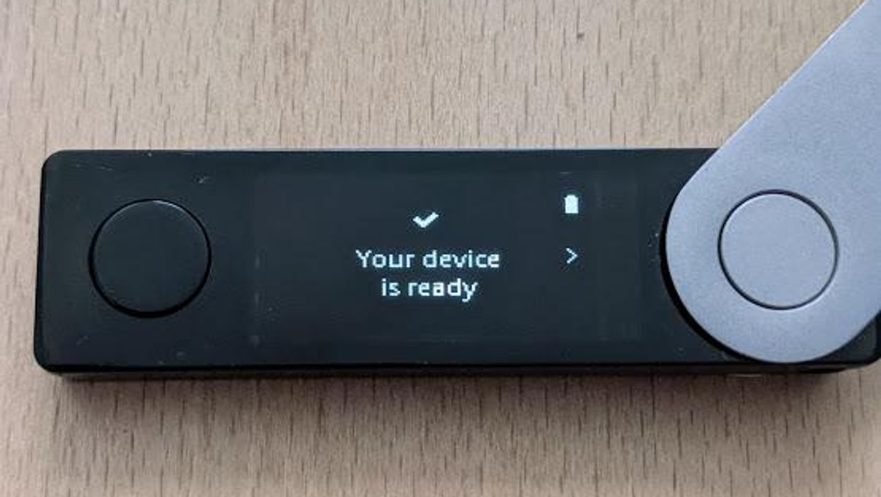 Ledger Nano X device is ready confirmation