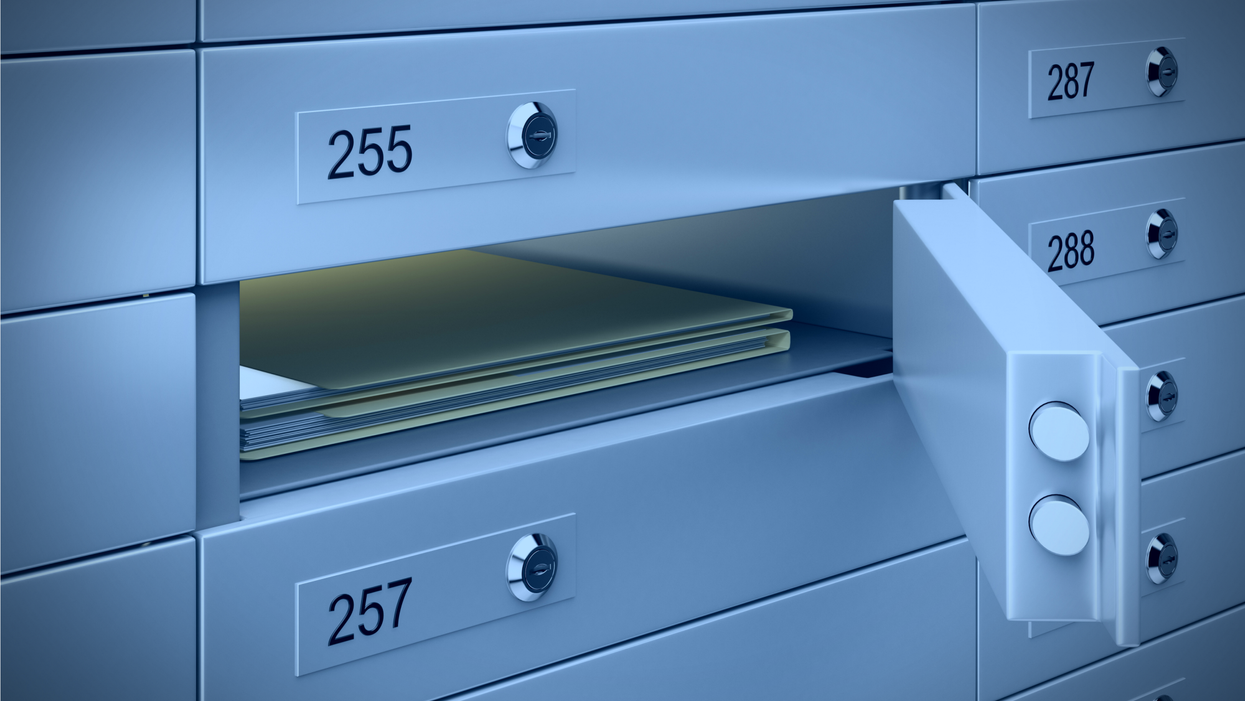 Safe deposit boxes in a bank