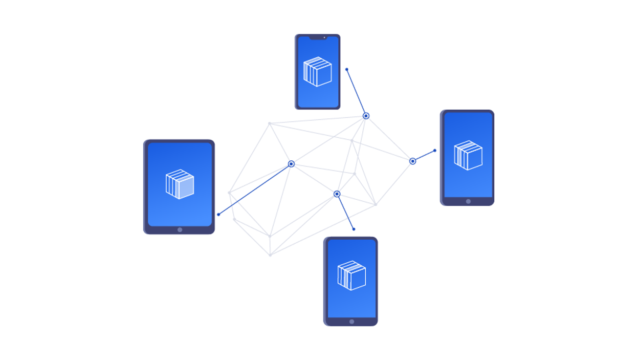 Illustration of phones in a network