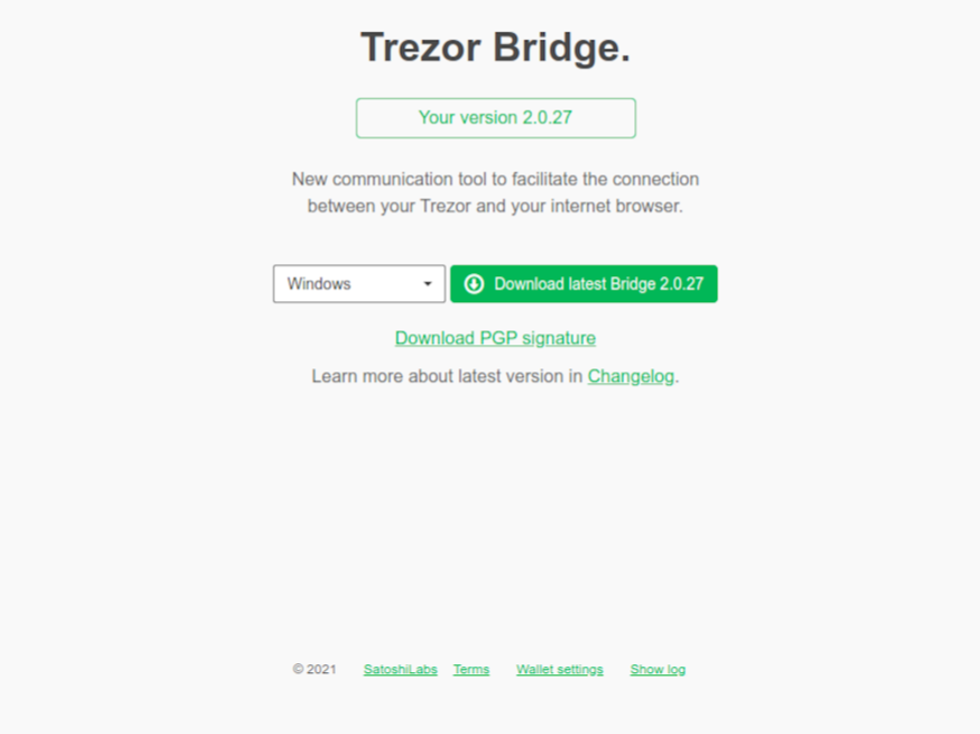 trezor bridge download
