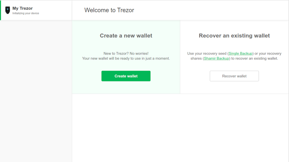create or recover wallet