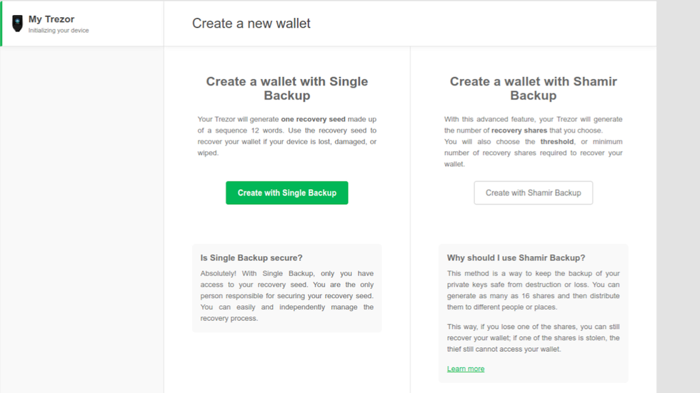 create a new wallet