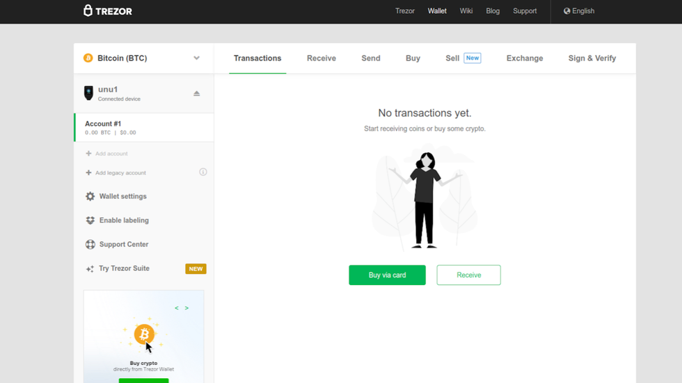 access Trezor Suite from Trezor Wallet
