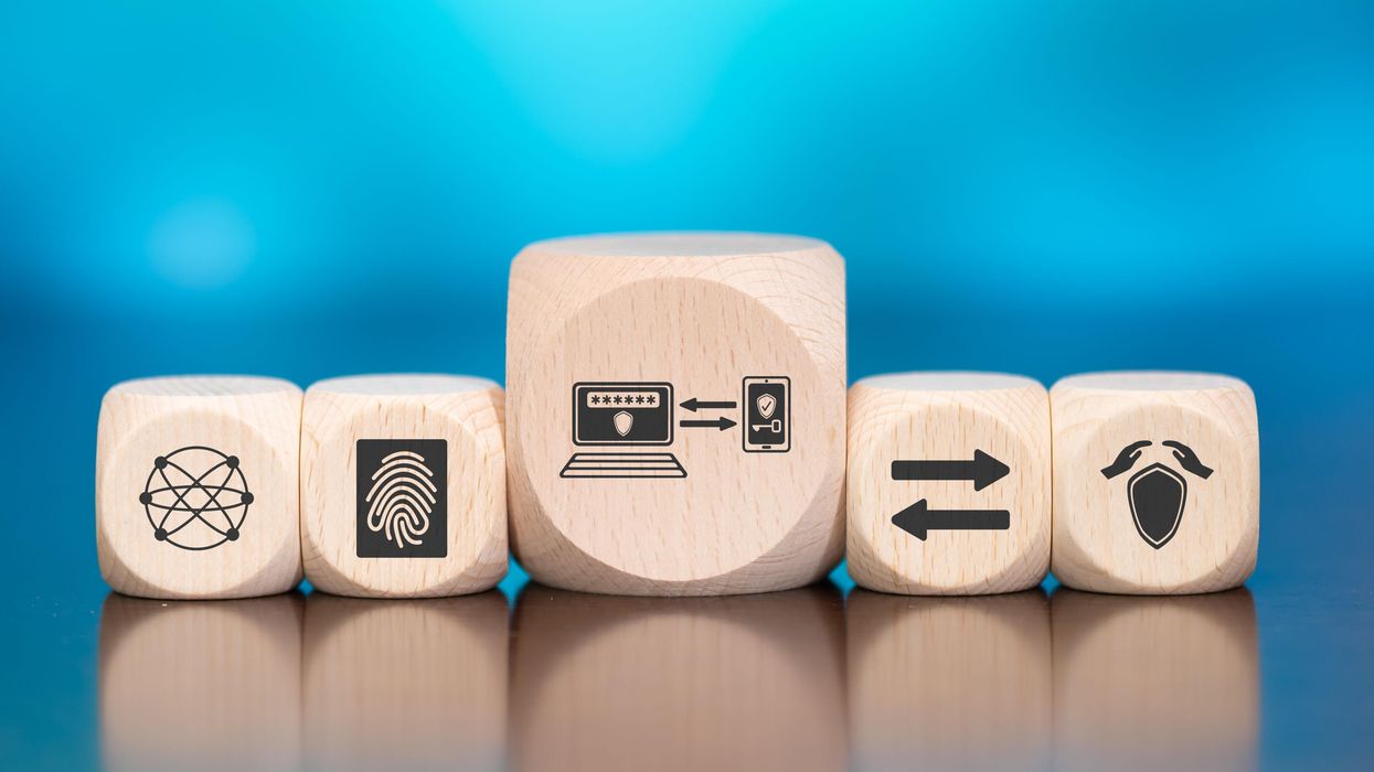 Wooden blocks showing authentication methods