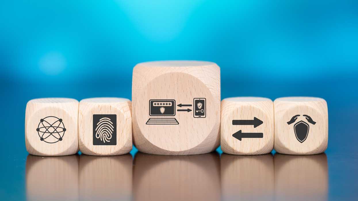 Wooden blocks showing authentication methods