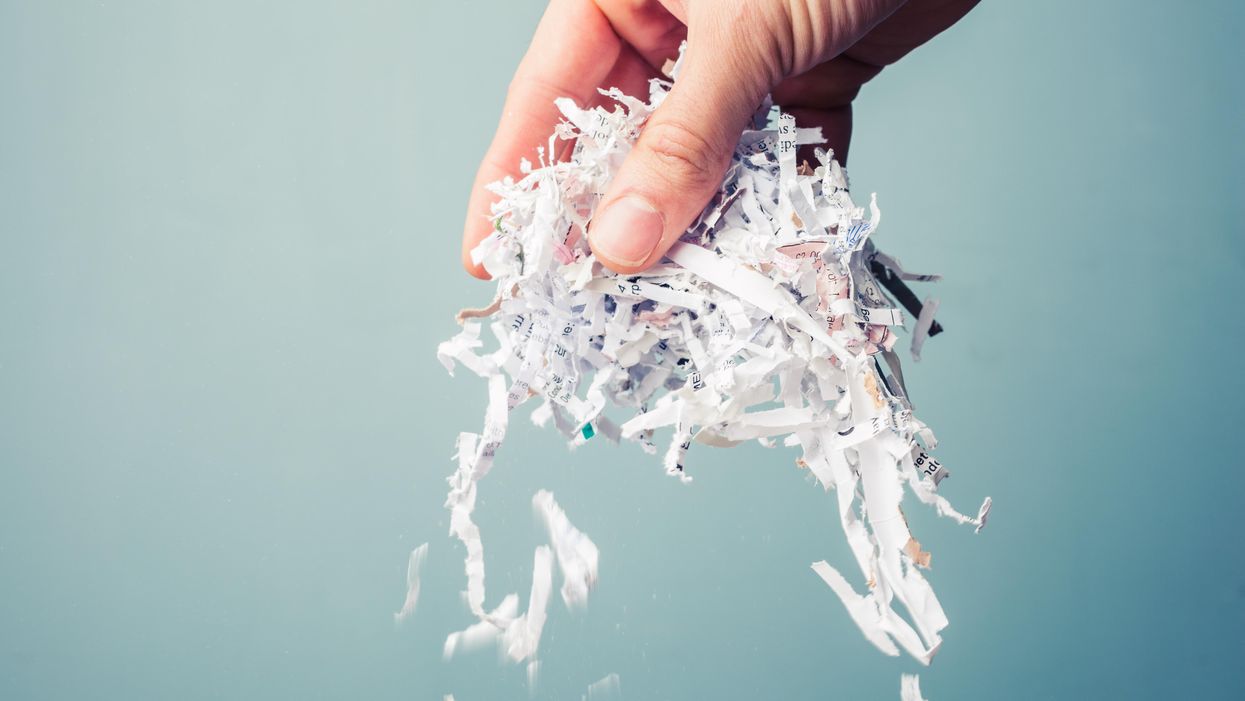 Photo of  shredded paper