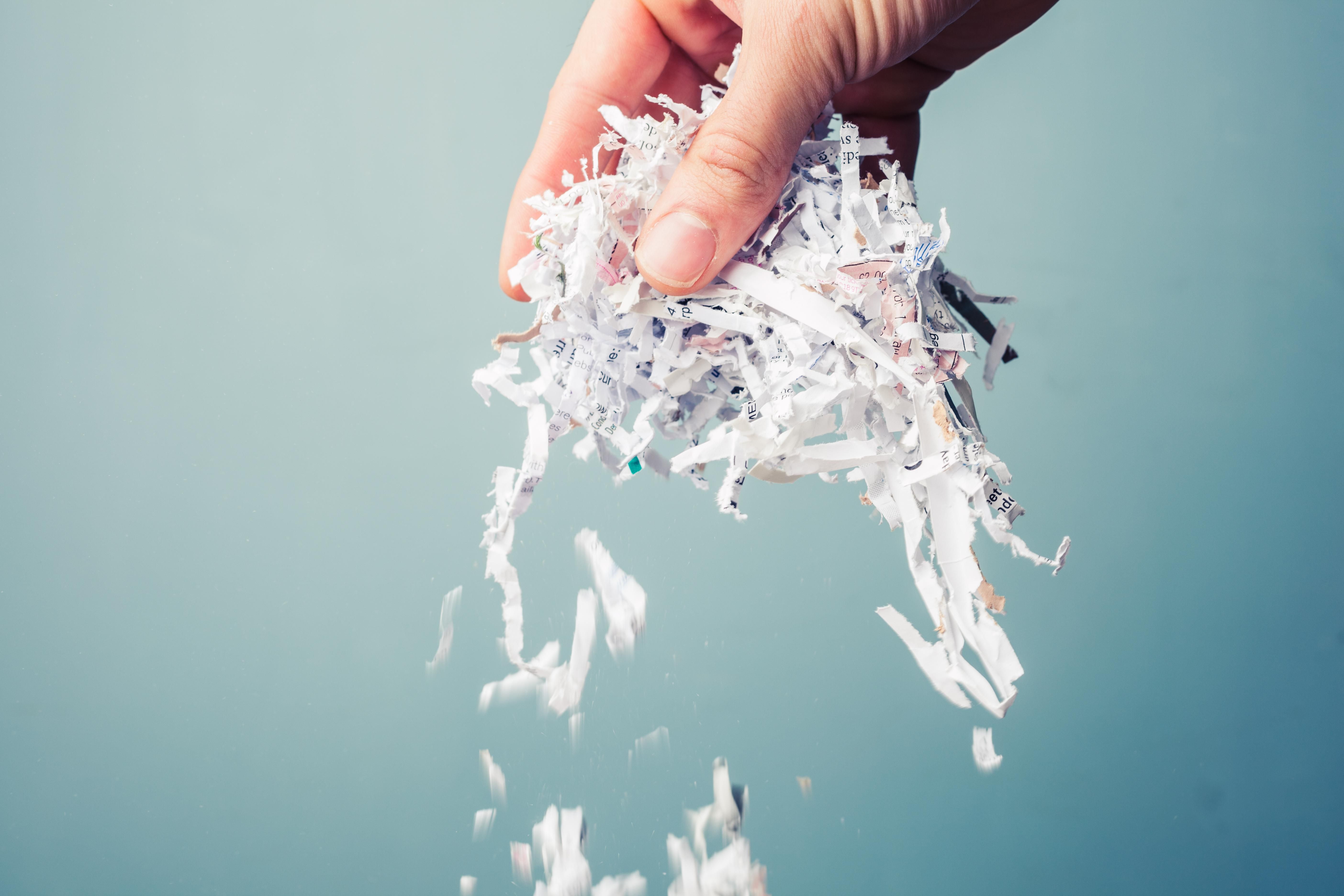 Photo of  shredded paper