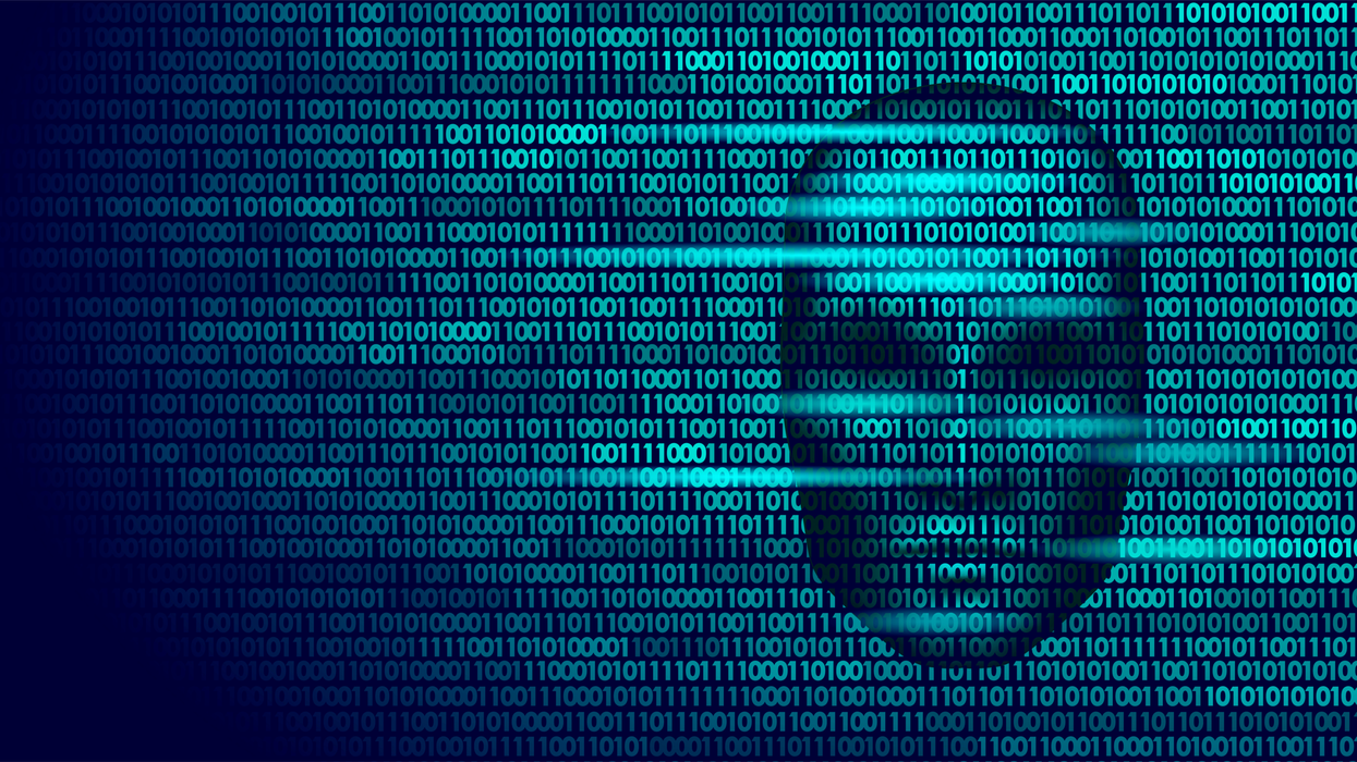 Hero image of face made up of zeros and ones