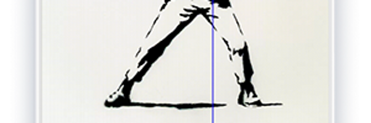 Screenshot of Banksy Love is in the Air NFT from Particle Collection in Digital Vault