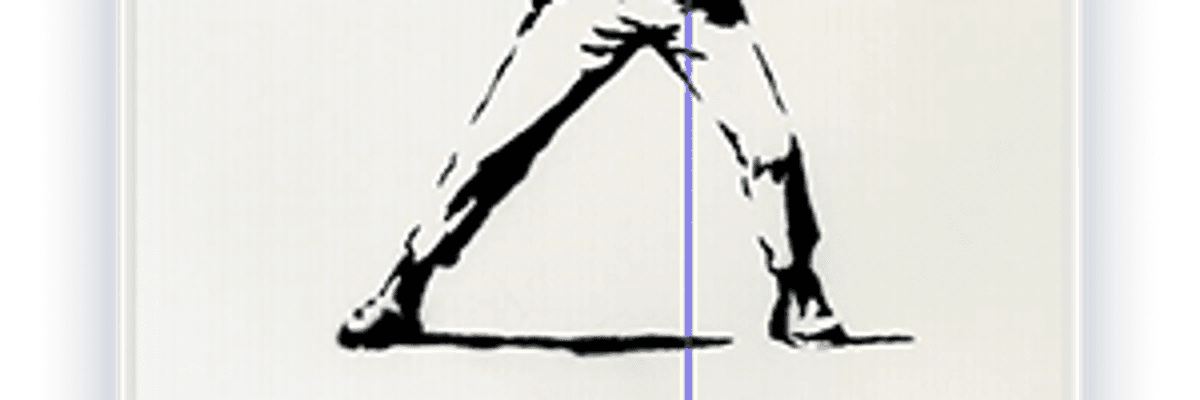 Screenshot of Banksy Love is in the Air NFT from Particle Collection in Digital Vault