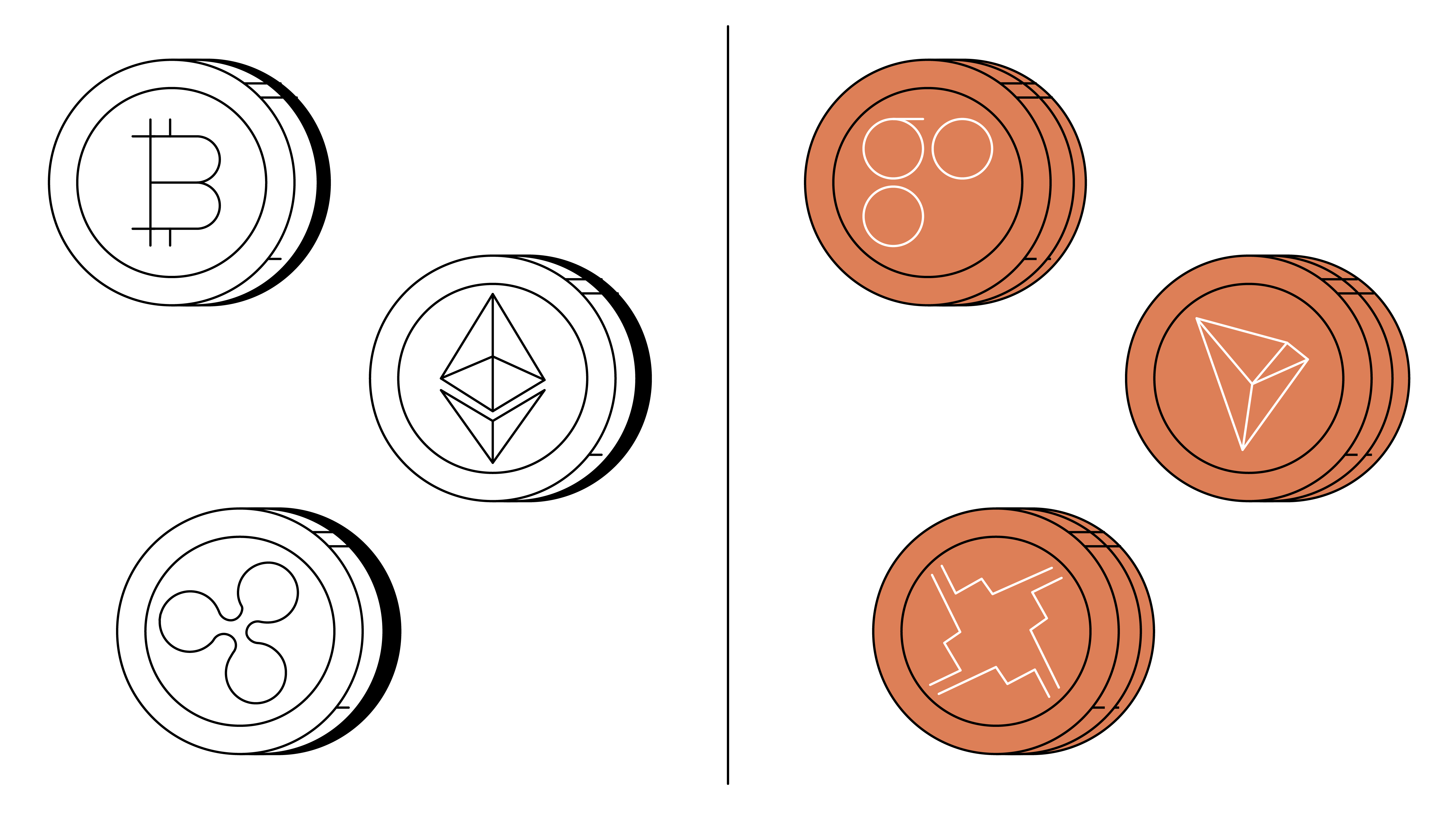 Depiction of Cryptocurrencies vs. Tokens