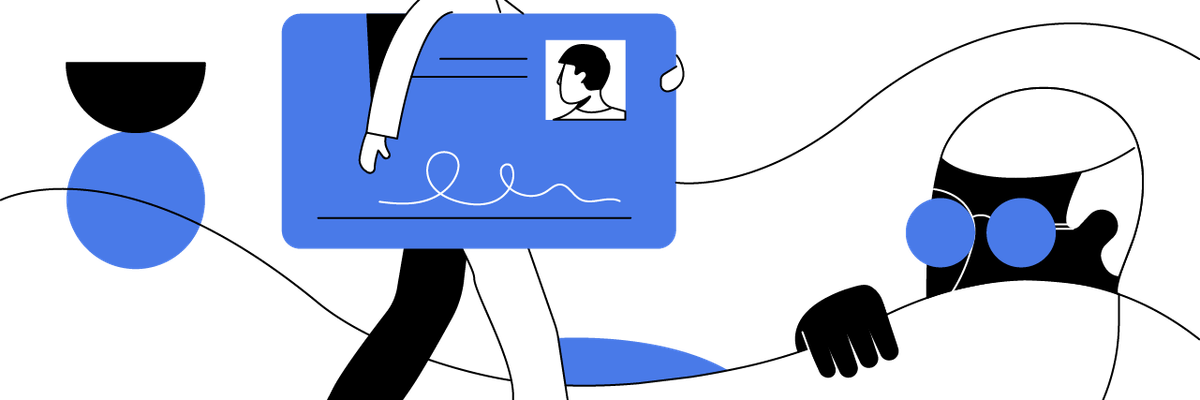Man carrying credit card with identity