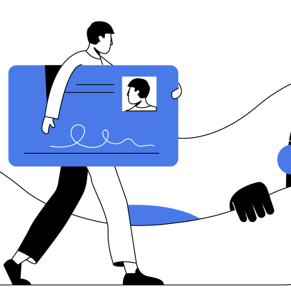 Man carrying credit card with identity