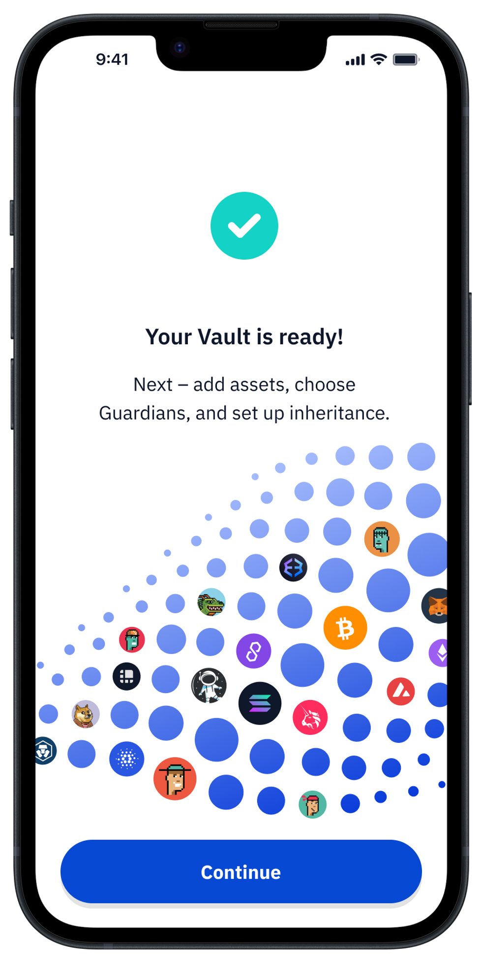 \u200b"Your Vault is ready" app screen